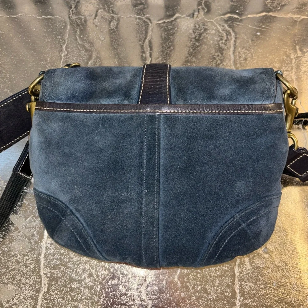 Coach Smokey Blue Suede Soho Crossbody Shoulder Bag 2004 Y2K - Picture 10 of 10